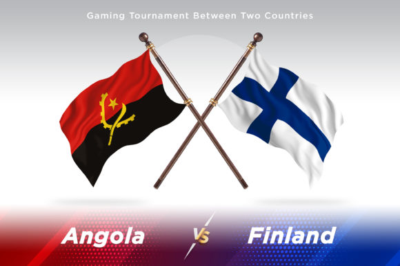 Angola Versus Finland Flags