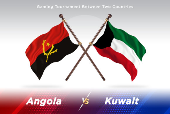 Angola Versus Kuwait Two Flags