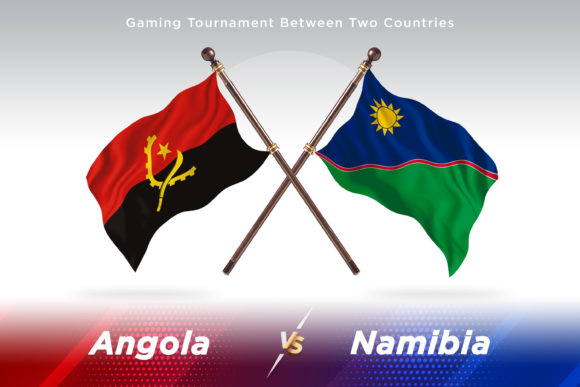 Angola Versus Namibia Two Flags: A Dynamic 3D Illustration