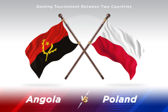 Angola Versus Poland Two Flags: A Dynamic 3D Flag Illustration