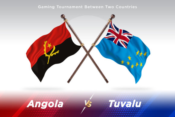 Angola Versus Tuvalu Two Flags