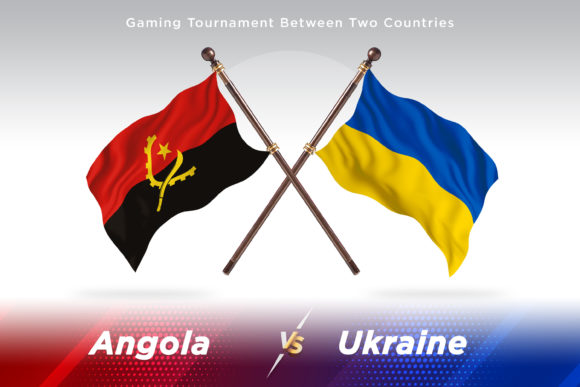 Angola Versus Ukraine Two Flags