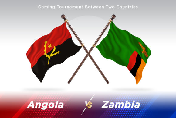 Angola Versus Zambia Two Flags