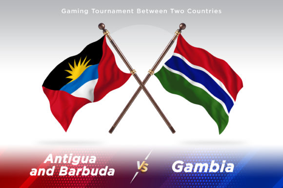 Antigua Versus Gambia Two Flags