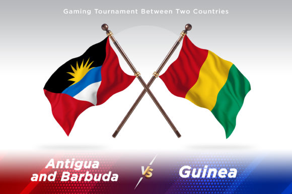 Antigua Versus Guinea Two Flags