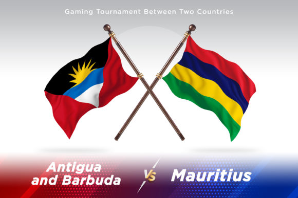 Antigua Versus Mauritius Two Flags