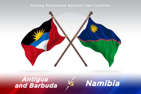 Antigua Versus Namibia Two Flags: A Premium Illustration for Global Design Projects
