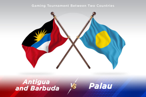 Antigua Versus Palau Two Flags