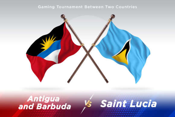 Antigua Versus Saint Lucia Two Flags