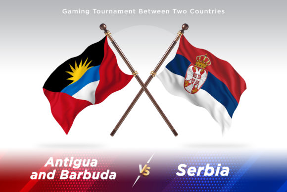 Antigua Versus Serbia Two Flags