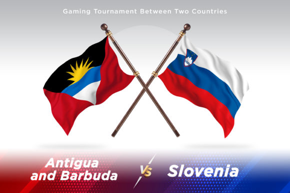Antigua Versus Slovenia Two Flags