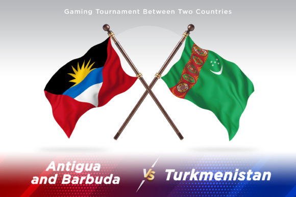 Antigua Versus Turkmenistan Two Flags