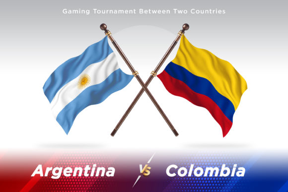 Argentina Versus Colombia Two Flags: Premium 3D Design Assets